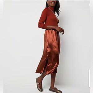 a.n.a Womens Midi A-Line Skirt Small